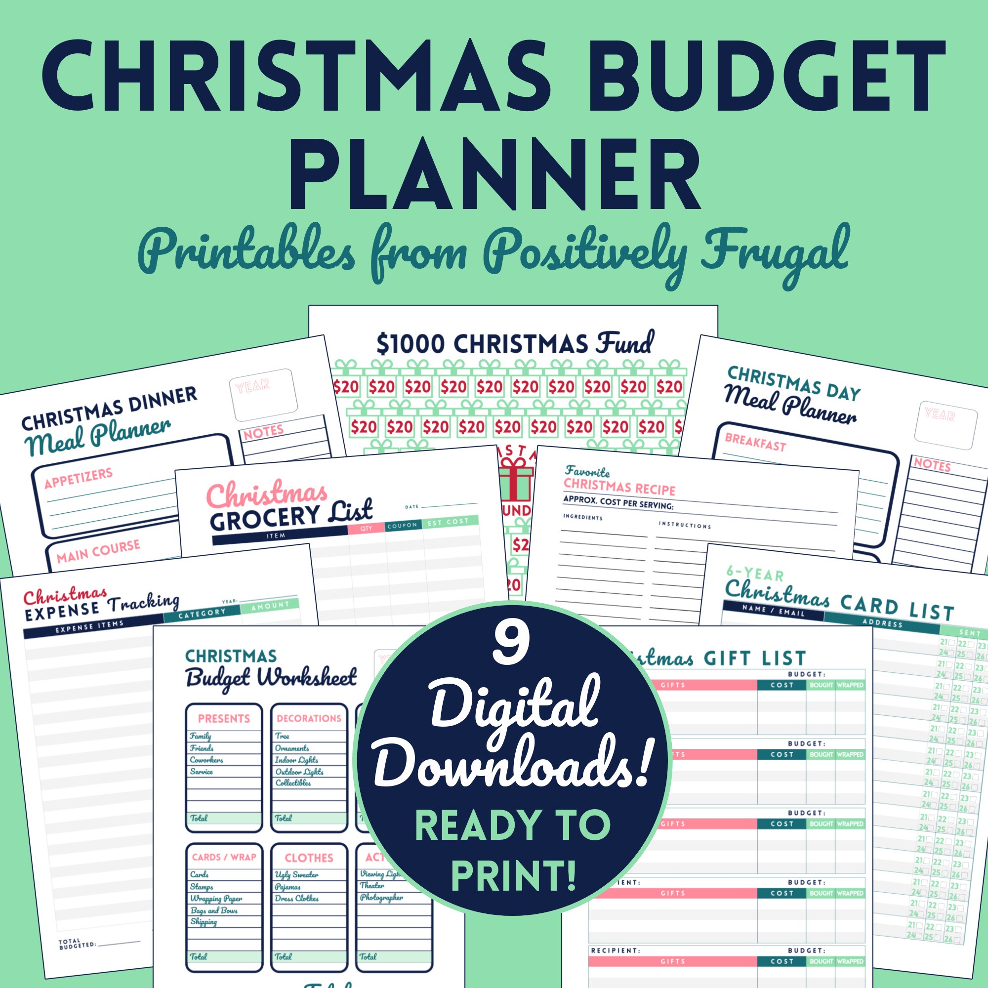 Christmas Budget Planner Bundle Etsy by PositivelyFrugal.com