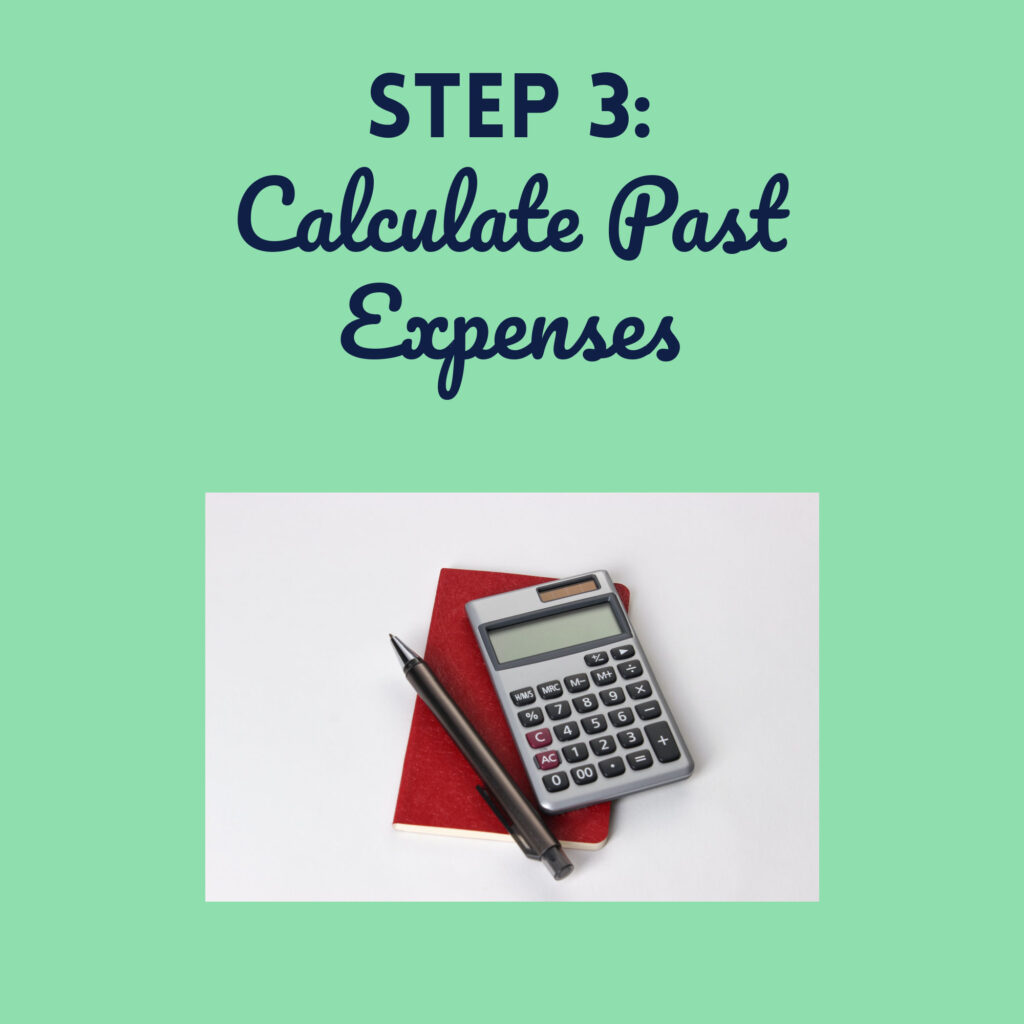 Step 3 Calculate Past Expenses for your Budget