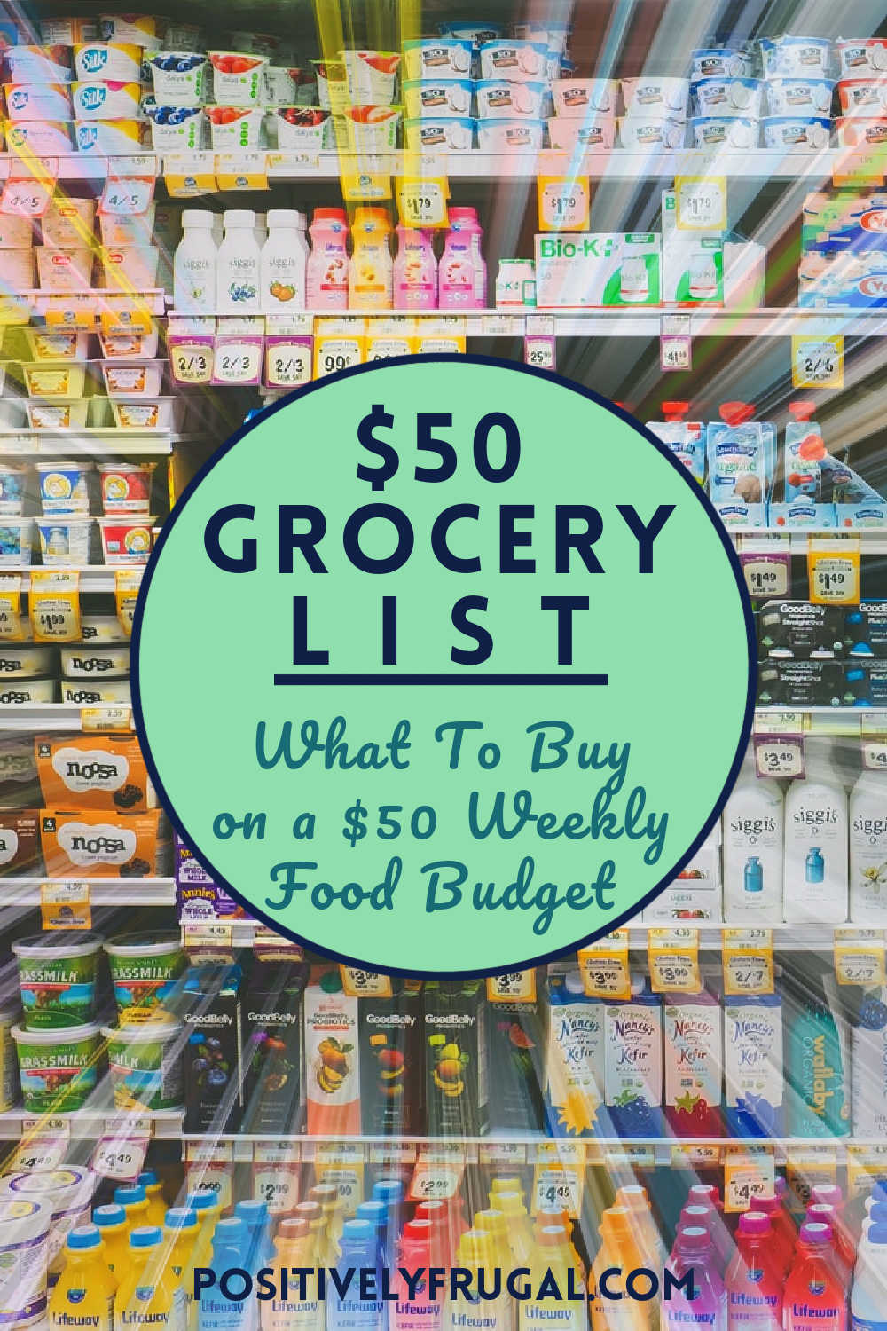 What To Buy on a $50 Weekly Food Budget by PositivelyFrugal.com