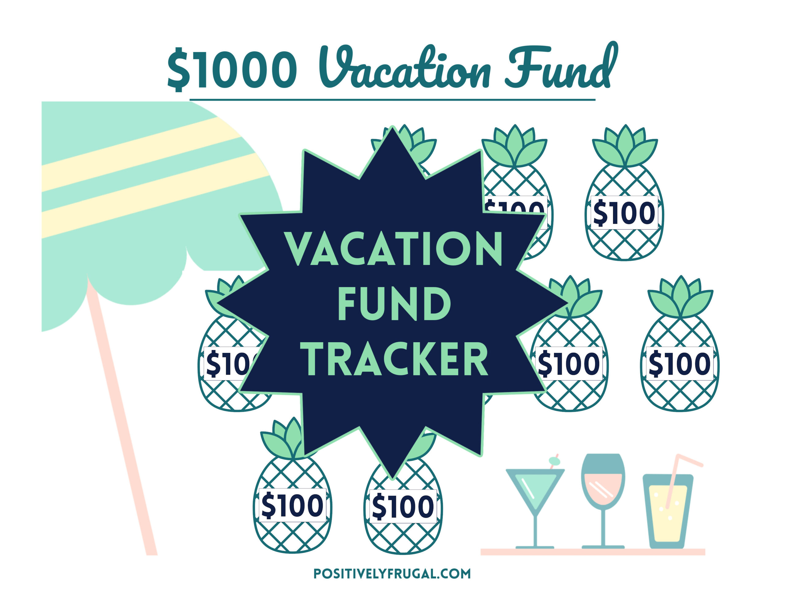 Vacation Fund Tracker by PositivelyFrugal.com